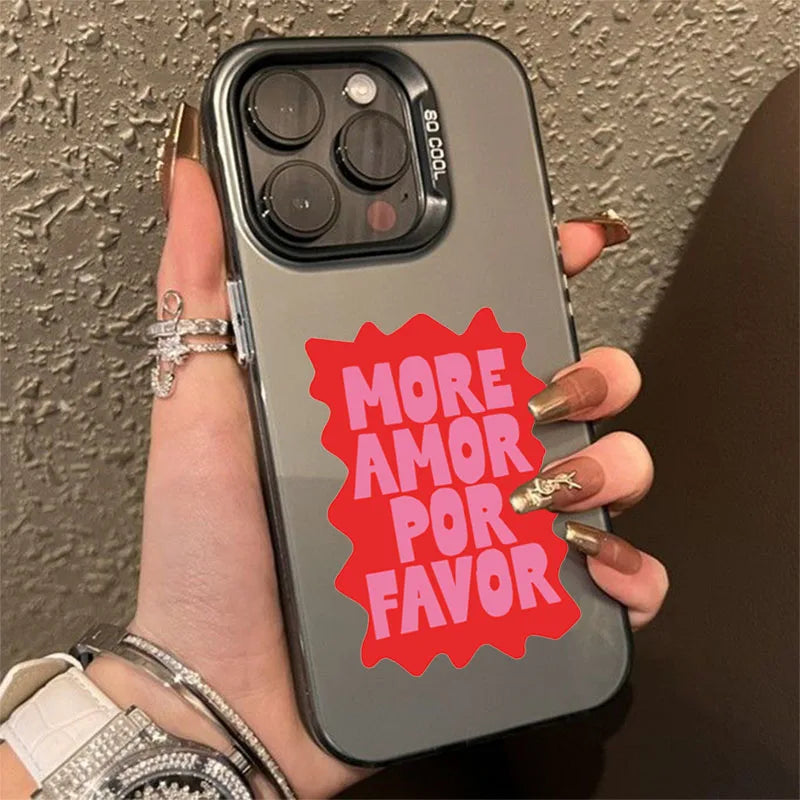 Funda Colorida “More Amor Por Favor” – Estilo Maximalista para iPhone