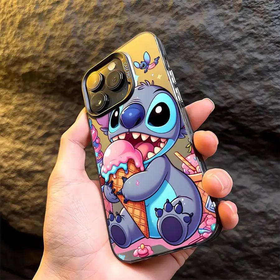 Carcasa de Disney Stitch con Protección de Cámara – Diseño Divertido para iPhone 16, 15, 14, 13, 12, 11 Pro Max y Más - Carcasas Moviles