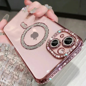 Funda Transparente con Brillos y Cristales – Compatible con MagSafe para iPhone