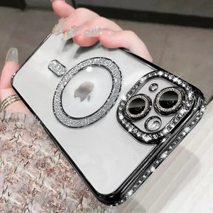 Funda Transparente con Brillos y Cristales – Compatible con MagSafe para iPhone