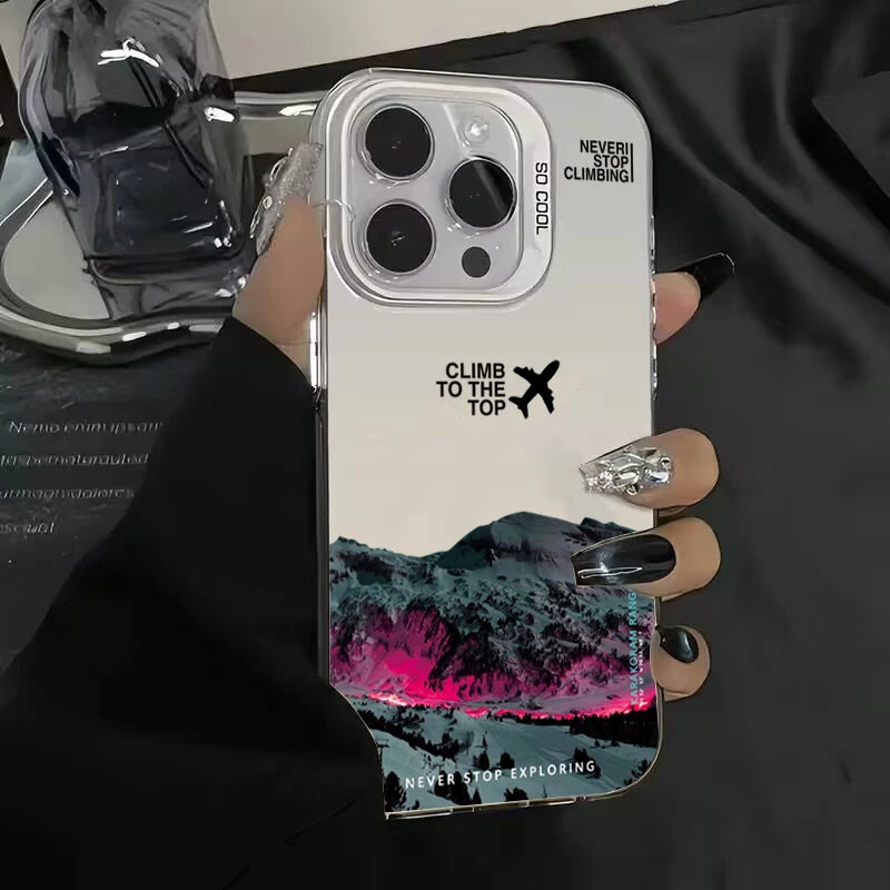 Funda Montaña y Avión al Atardecer – iPhone 7 al 13