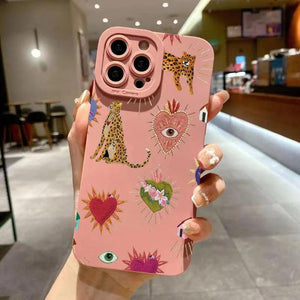 Funda Floral con Estilo Leopardo – Carcasa de Silicona para iPhone 16, 15, 14, Plus, Pro y Max - Carcasas Moviles