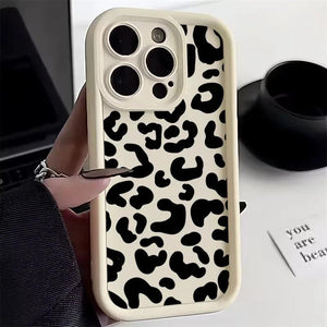 Carcasa de Silicona con de Leopardo para iPhone 16, 15, 14, 13, 12, 11 Pro Max y Más - Carcasas Moviles