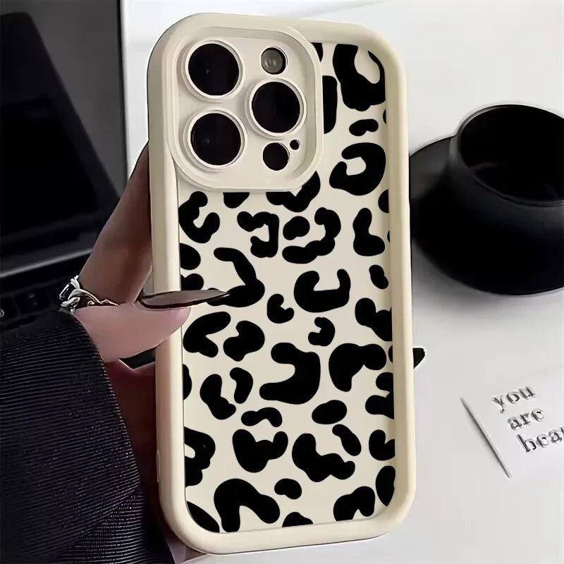 Carcasa de Silicona con de Leopardo para iPhone 16, 15, 14, 13, 12, 11 Pro Max y Más - Carcasas Moviles