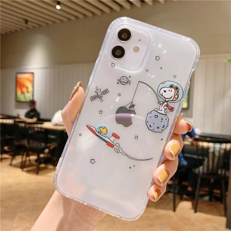 Carcasa con Snoopy Astronauta – Carcasa para iPhone 15, 14 Plus, 13, 12 Pro Max y Más - Carcasas Moviles