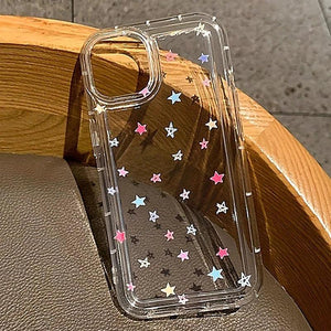 Carcasa con Flores y Estrellas – Protección Anticaídas para iPhone 16, 15, 14 Pro Max, 13, 12 Mini, Plus, XS, XR, X - Carcasas Moviles