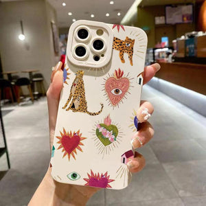 Funda Floral con Estilo Leopardo – Carcasa de Silicona para iPhone 16, 15, 14, Plus, Pro y Max - Carcasas Moviles