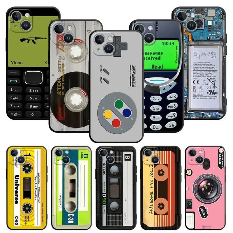 Funda Retro con Diseño de Cámara y Juegos – Carcasa para iPhone 13, 12, 11, Pro, Max, y Mini - Carcasas Moviles