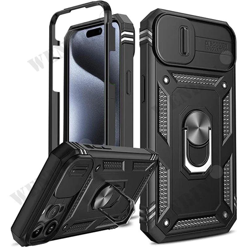 Carcasa Resistente con Soporte 360° – Protección Total para iPhone 16, 15, 14, 13, 12 Pro Max y Más - Carcasas Moviles