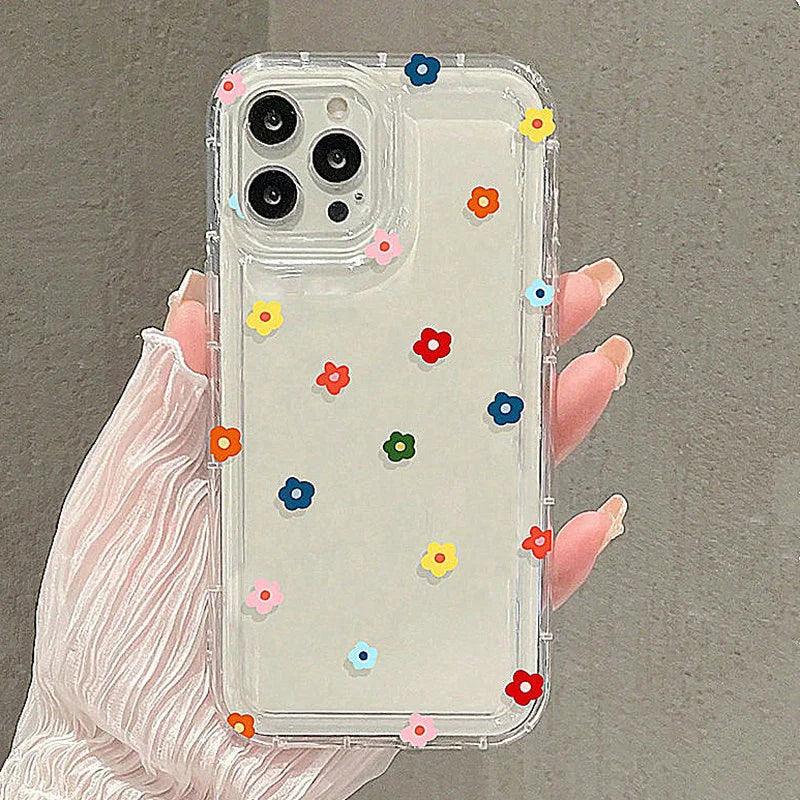 Carcasa con Flores y Estrellas – Protección Anticaídas para iPhone 16, 15, 14 Pro Max, 13, 12 Mini, Plus, XS, XR, X - Carcasas Moviles