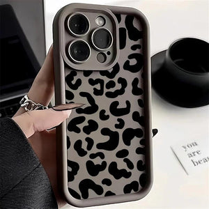 Carcasa de Silicona con de Leopardo para iPhone 16, 15, 14, 13, 12, 11 Pro Max y Más - Carcasas Moviles