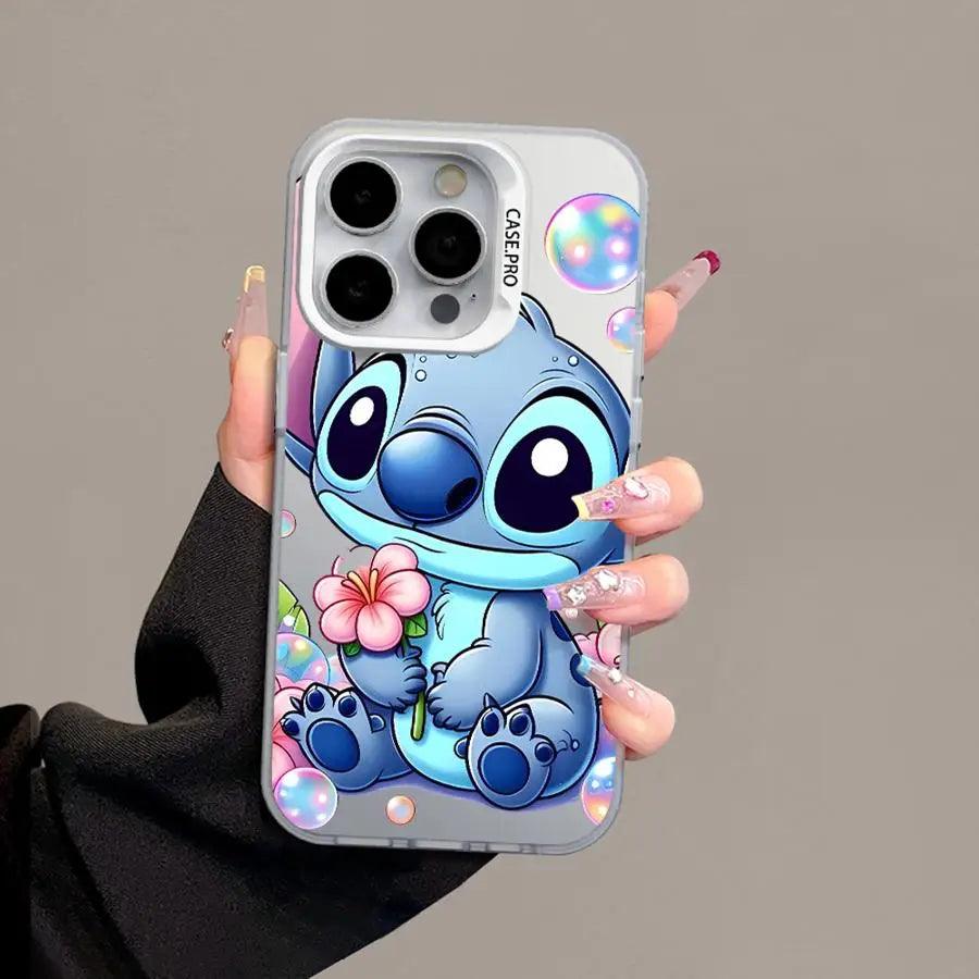 Carcasa de Disney Stitch con Protección de Cámara – Diseño Divertido para iPhone 16, 15, 14, 13, 12, 11 Pro Max y Más - Carcasas Moviles