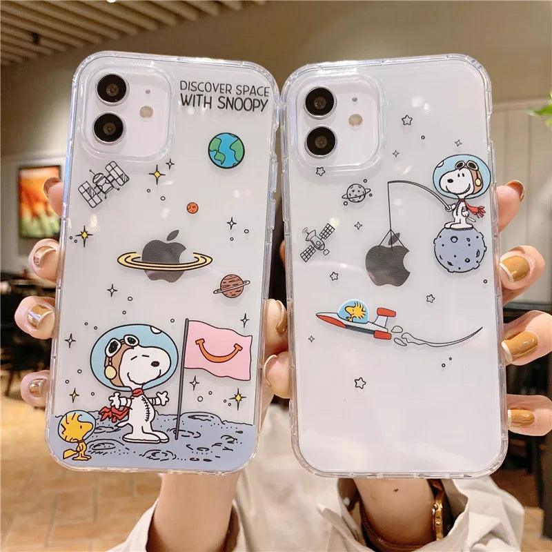 Carcasa con Snoopy Astronauta – Carcasa para iPhone 15, 14 Plus, 13, 12 Pro Max y Más - Carcasas Moviles