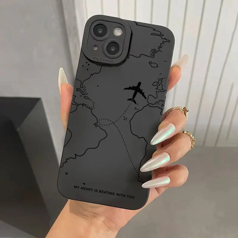 Funda con Ruta de Avión – Diseño de Viaje para iPhone
