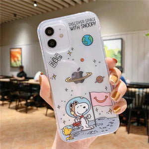 Carcasa con Snoopy Astronauta – Carcasa para iPhone 15, 14 Plus, 13, 12 Pro Max y Más - Carcasas Moviles