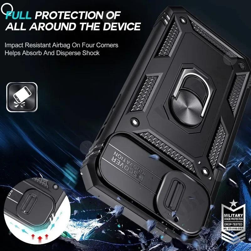 Carcasa Resistente con Soporte 360° – Protección Total para iPhone 16, 15, 14, 13, 12 Pro Max y Más - Carcasas Moviles
