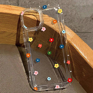 Carcasa con Flores y Estrellas – Protección Anticaídas para iPhone 16, 15, 14 Pro Max, 13, 12 Mini, Plus, XS, XR, X - Carcasas Moviles