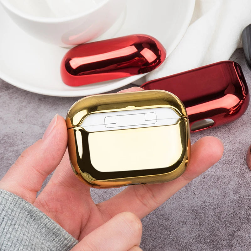 Funda Brillante Electrochapada para AirPods Pro 1/2/3 – Protección con Estilo Brillante