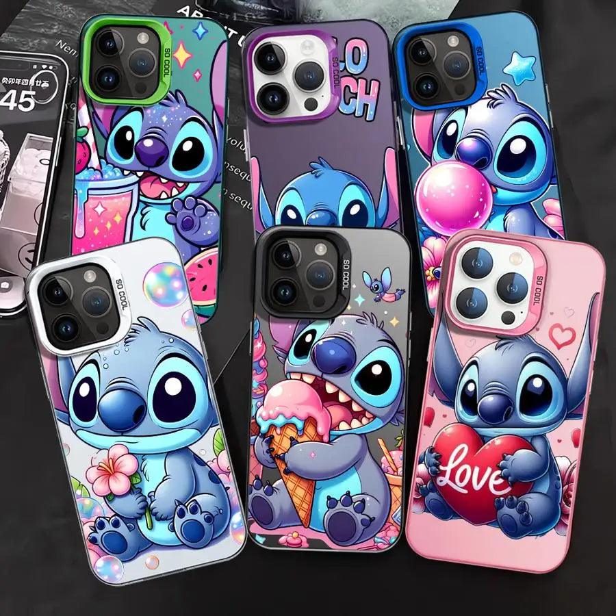 Carcasa de Disney Stitch con Protección de Cámara – Diseño Divertido para iPhone 16, 15, 14, 13, 12, 11 Pro Max y Más - Carcasas Moviles