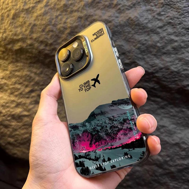 Funda Montaña y Avión al Atardecer – iPhone 7 al 13