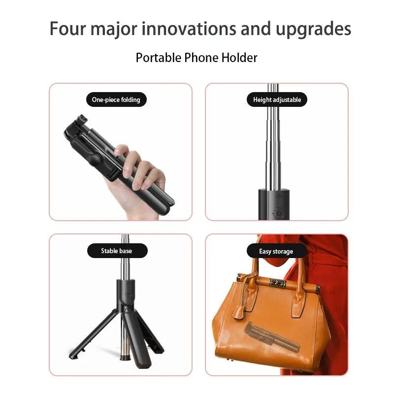 Selfie Stick Bluetooth 3 en 1 – Trípode Extensible y Disparador Remoto para iPhone, Samsung y Xiaomi - Carcasas Moviles