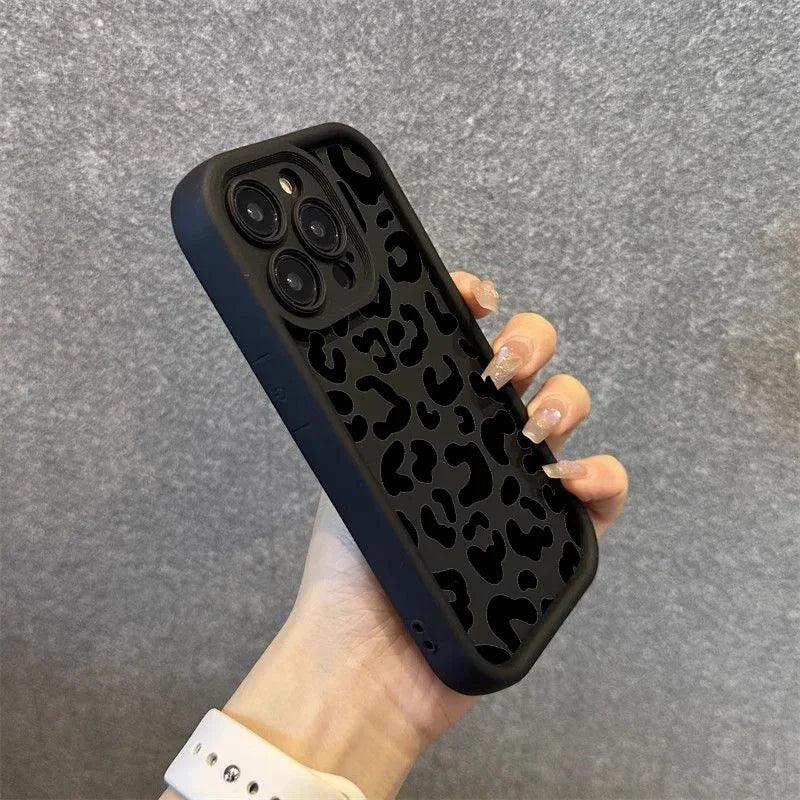 Carcasa de Silicona con de Leopardo para iPhone 16, 15, 14, 13, 12, 11 Pro Max y Más - Carcasas Moviles